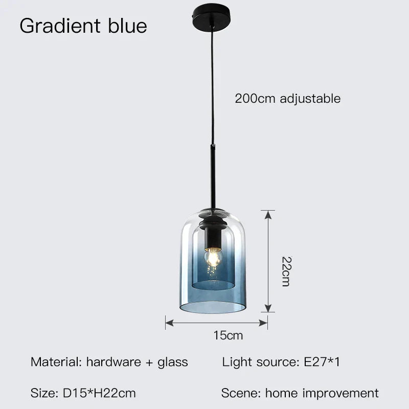 Smoke Grey Glass Chandelier for Living room Bedroom Kitchen Coffee Shop Light