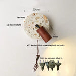 Terrazzo Stone Glass LED Wall Light Fixture with Pull Chain Switch