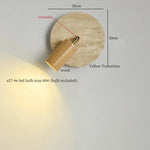 White Glass LED Wall Lamps Pull Chain Yellow Travertine Modern Bathroom Light