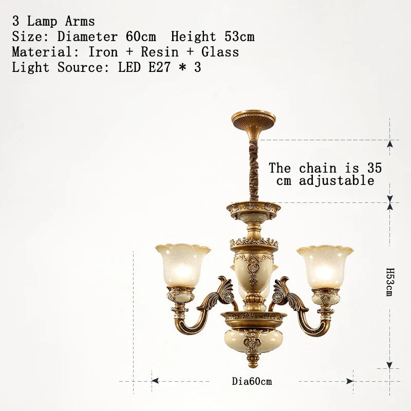 Luxury Resin Chandelier for Living Room, Bedroom, Dining Room, and Hotel
