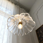 Clear Glass Nordic LED Pendant Light Fixture with Brass Knob Switch