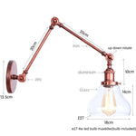 Vintage Loft LED Wall Light - Industrial Glass Iron Lamp