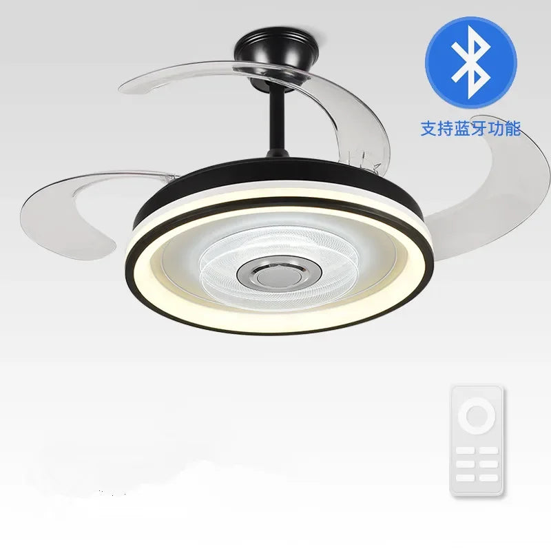 Crystal Chandelier LED Ceiling Fan with Remote Control Switch