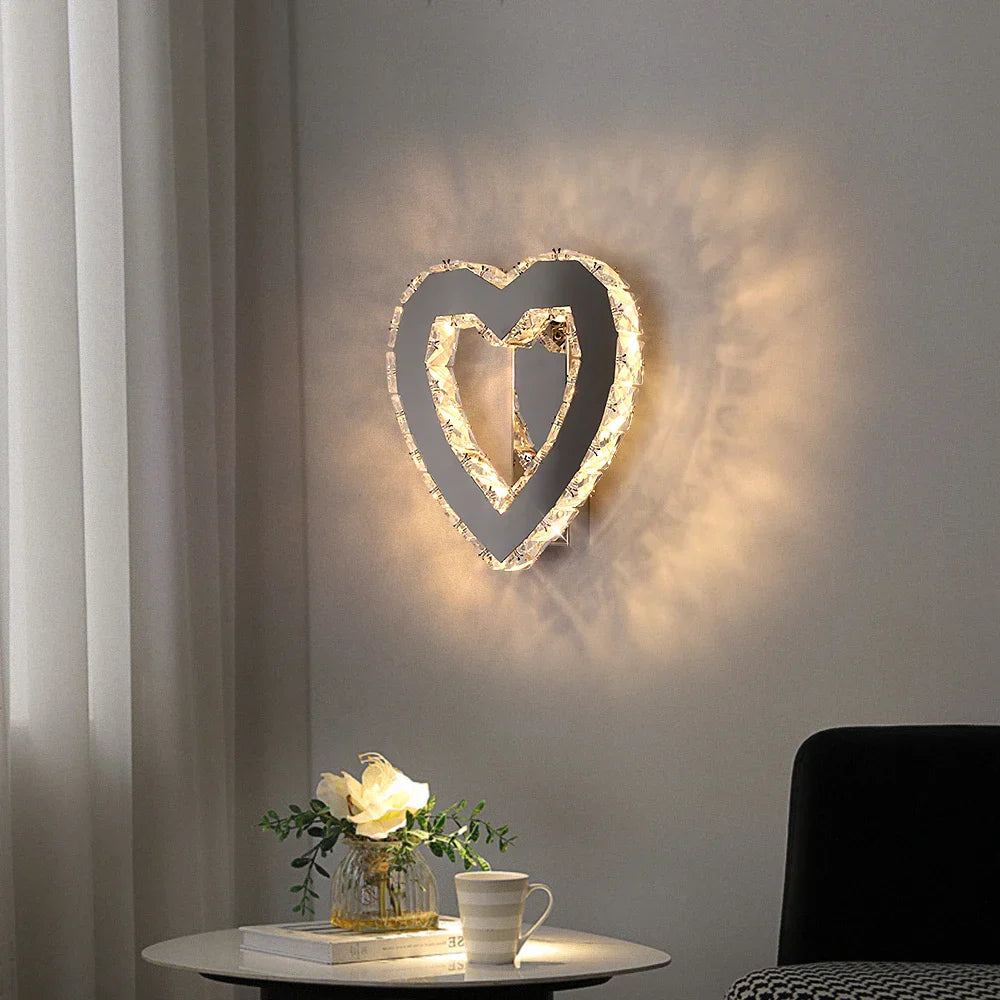 Crystal LED Wall Lamp Modern Cloakroom Bedside Luster for Luxurious Living Spaces