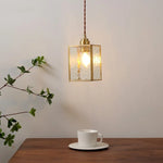 Glass Copper Pendant Light Modern LED Hanging Light for Home Decor