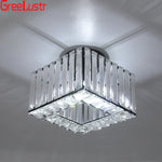 Modern Crystal Chandelier Flush Mount Ceiling Light for Bedroom Hallway Office