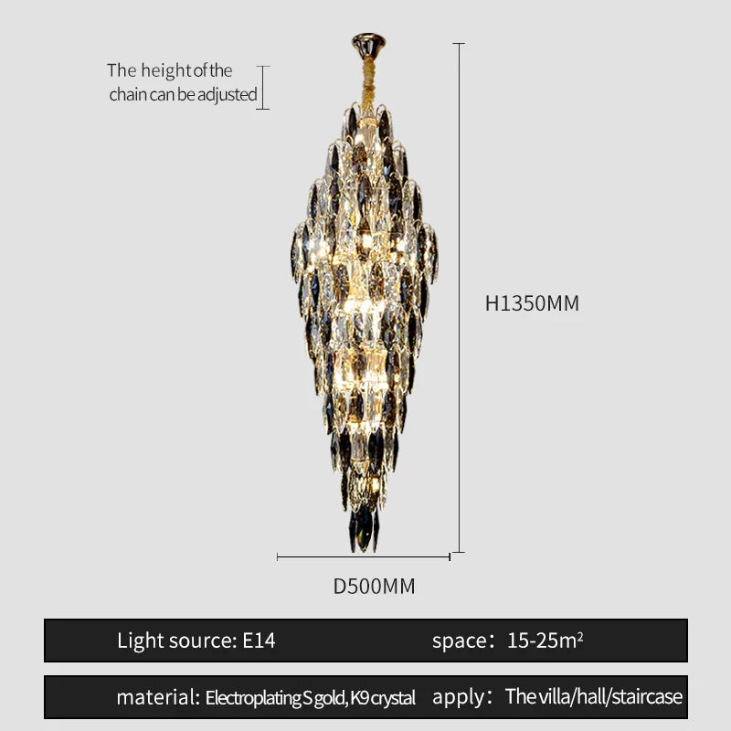European Duplex Crystal Chandelier for Elegant Luxury Living
