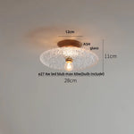 White Ceramic LED Ceiling Lamp Wood Ash Nordic Modern Copper Light