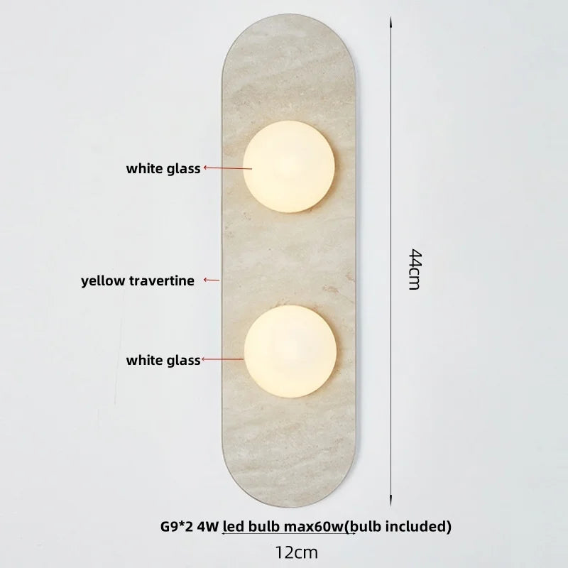 Luxury Art LED Wall Lights Green Bulgari Stone White Glass Bedside Lamp