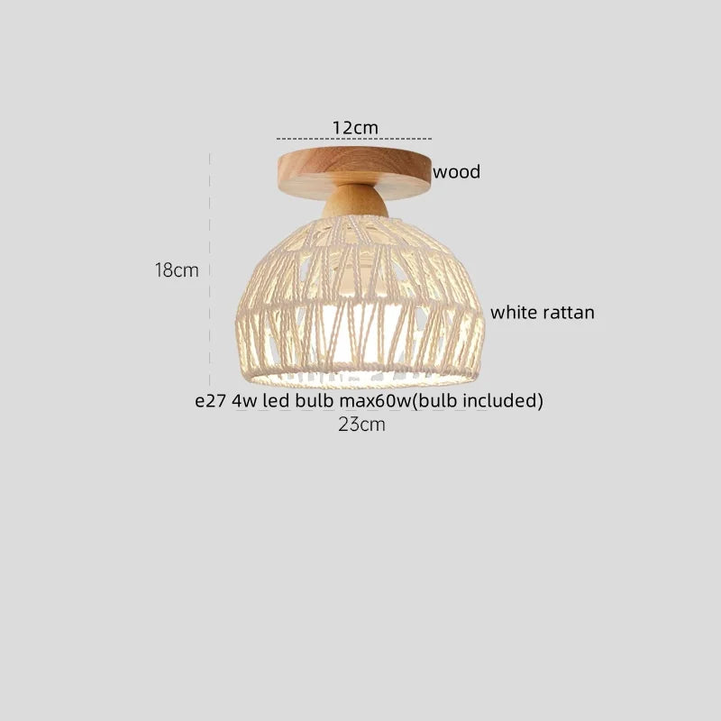 Walnut LED Ceiling Lamp Modern Indoor Lighting Fixture