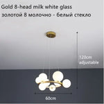 Glass Ball LED Chandelier: Modern Nordic Style for Living, Dining, Kitchen, Study