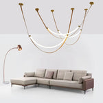 Modern Leather Belt Pendant Lights for Living Room Chandelier