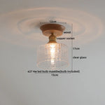 Wood Glass LED Ceiling Lamp Modern Plafondlamp for Home Restaurant Living Room