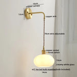 Ceramic Copper LED Wall Lamp with Pull Chain Switch for Modern Style Interiors
