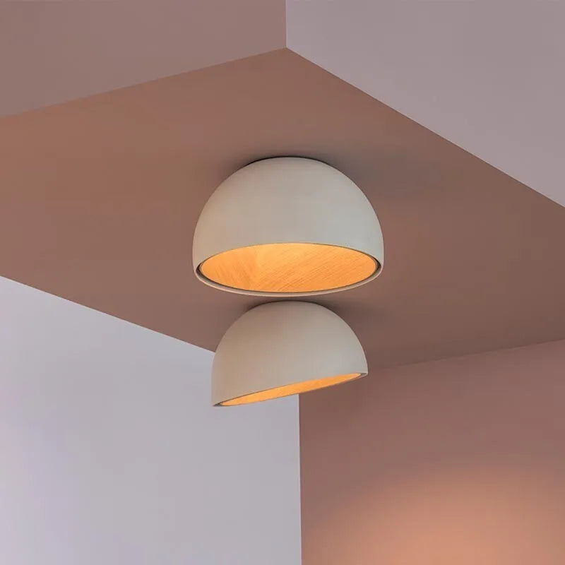 Wood Grain Bevel Ceiling Lamp for Corridor Bedroom Living Room