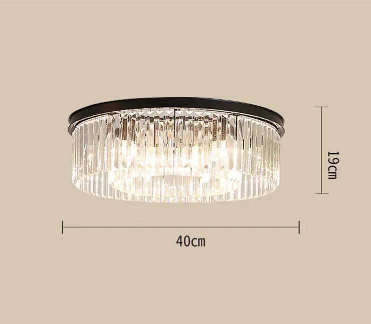 Metal Crystal Pendant Light Chandelier for Living Room, LED Hanging Lamp