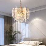 Crystal Leaves Chandelier: Elegant Postmodern Lighting for Living Room, Dining Room, Bedroom