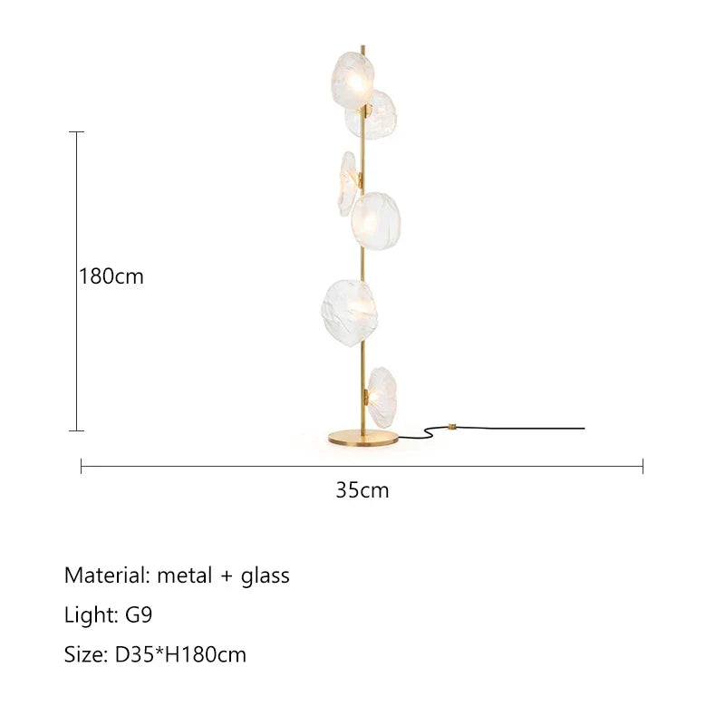 Nordic Glass Shade LED Floor Lamp for Minimalist Living Room & Bedroom