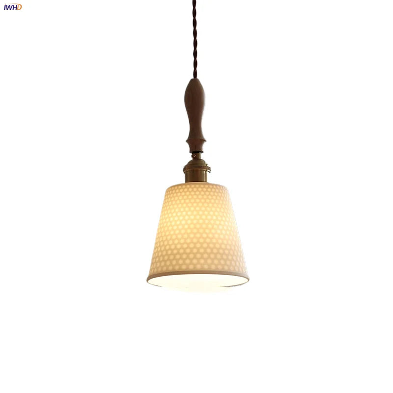Wood Ash LED Pendant Light - Adjustable Nordic Modern Hanging Lamp