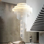 Revolving Tassel Chandelier for Duplex Living Room and Hotel Lobby