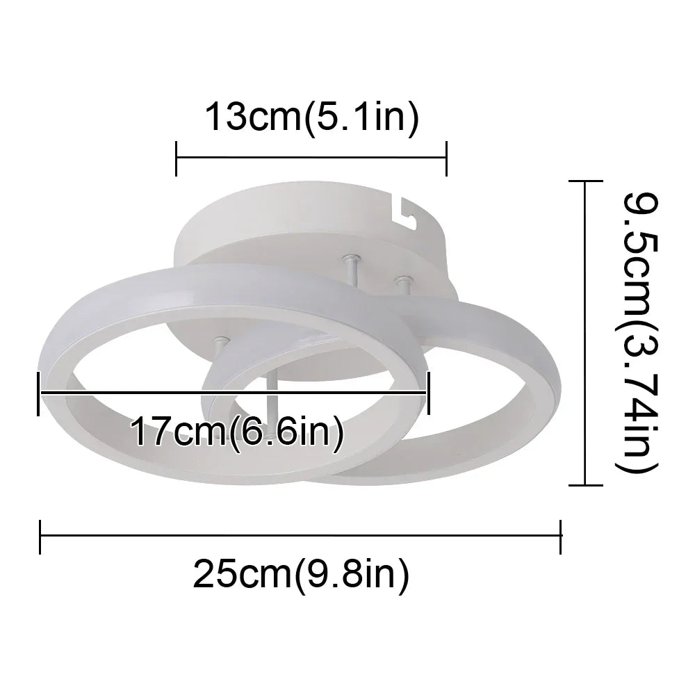 Curved Branch LED Ceiling Lamp: Modern Nordic Design for Bedroom, Dining, Kitchen.