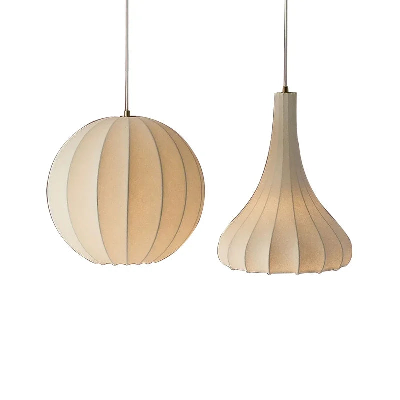 Silk Pendant Lights: Nordic Minimalist LED Chandelier for Dining Room, Bedroom, Bar