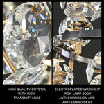 Sunflower Crystal Chandelier: Luxury Gold & Black LED Pendant Light