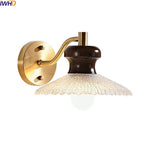 Wood Handled Copper Arm LED Wall Light - Vintage Bedside Lamp