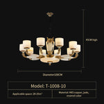 Zinc Alloy European Chandelier with Natural Jade Accent for Villa Living Room