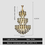 Crystal Loft Chandelier: Modern Luxury Pendant Light for Living Room or Hotel Lobby