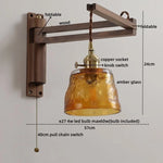 Wood Copper LED Wall Lamps Modern Bathroom Mirror Light Fixtures