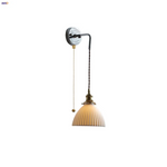 Ceramic LED Wall Sconce Pull Chain Switch, Modern Nordic Bathroom Mirror Light
