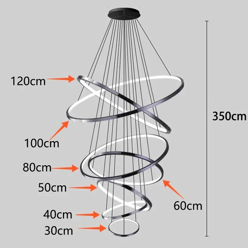 Modern LED Pendant Light Chandeliers for Living Room Staircase Lighting