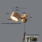 LED Wood Base Wall Sconce Modern Art Light Fixture for Living Room & Bathroom