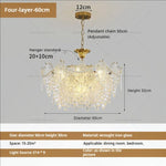 Luxury Cream Wind Crystal Chandelier: High-End Living Room, Dining Room, Bedroom Light