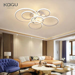 Modern LED Ceiling Chandelier in Gold & Black for Living Room, Bedroom, Study - Dimmable Indoor Lighting