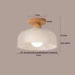 LED Ceiling Lamp Modern Style Wood Glass Luminaria
