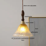 Wood Copper LED Pendant Light - Nordic Hanging Lamp for Bedroom Dining Hallway