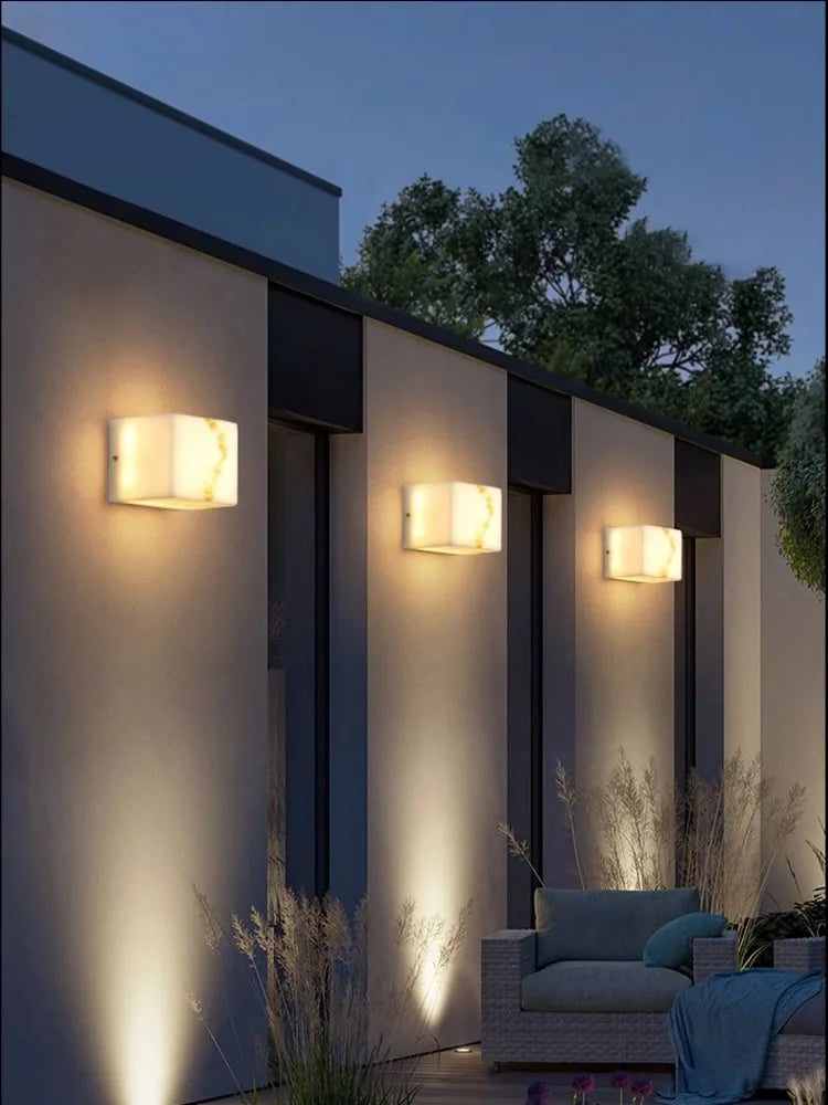 Geometric LED Outdoor Wall Sconce Cube Light for Corridor Backyard