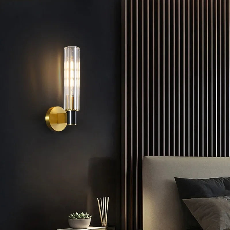 Luxe Copper Wall Lamp for Bedside, Corridor, Reading Room, TV Background