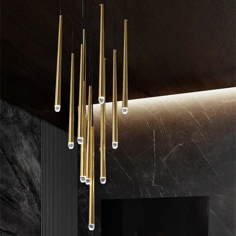 Gold Led G9 Pendant Chandelier for Modern Villa Stairs & Home Decor