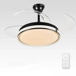 Remote Control LED Ceiling Fan with Retractable Blades for Living Room