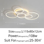 White Gold LED Chandelier for Living Room Study Parlor, Modern Indoor Lighting