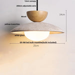 Yellow Travertine Pendant Lamp for Aisle Hallway Bedroom, Japanese Style Hang Light