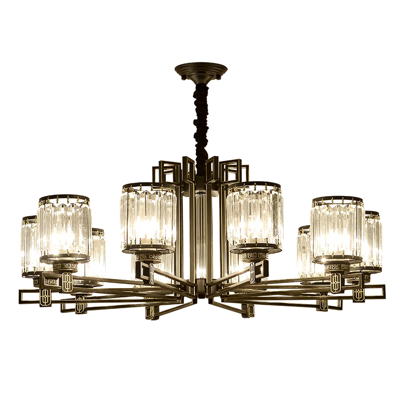 Crystal Chandelier: Elegant Chinese Style Lighting for Living Room, Bedroom, and Study