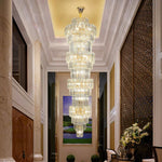 Elegant Crystal Hollow Long Chandelier for Duplex Living Room and Stairwell
