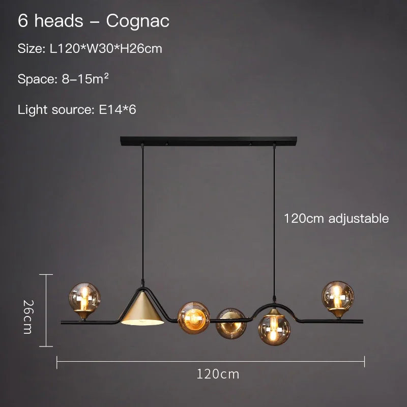 Glass Pendant Chandelier Nordic Ceiling Hanging Lamp - Kitchen Island Suspension Light
