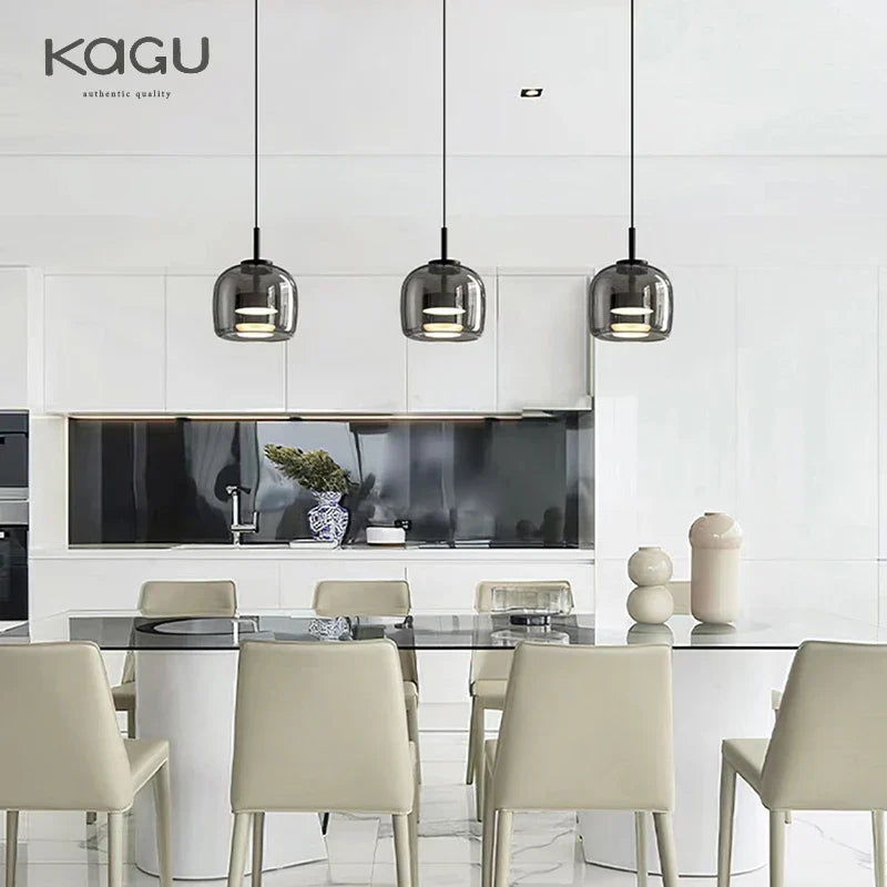 Glass Pendant Light: Nordic LED Hanging Lamp for Dining Room, Bedroom, Modern Decor