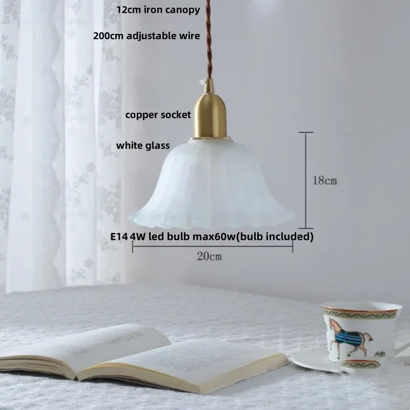 White Glass LED Pendant Lamp - Modern Nordic Hanging Light