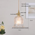 Walnut Wood LED Pendant Lamp Green Glass Modern Interior Hanging Light